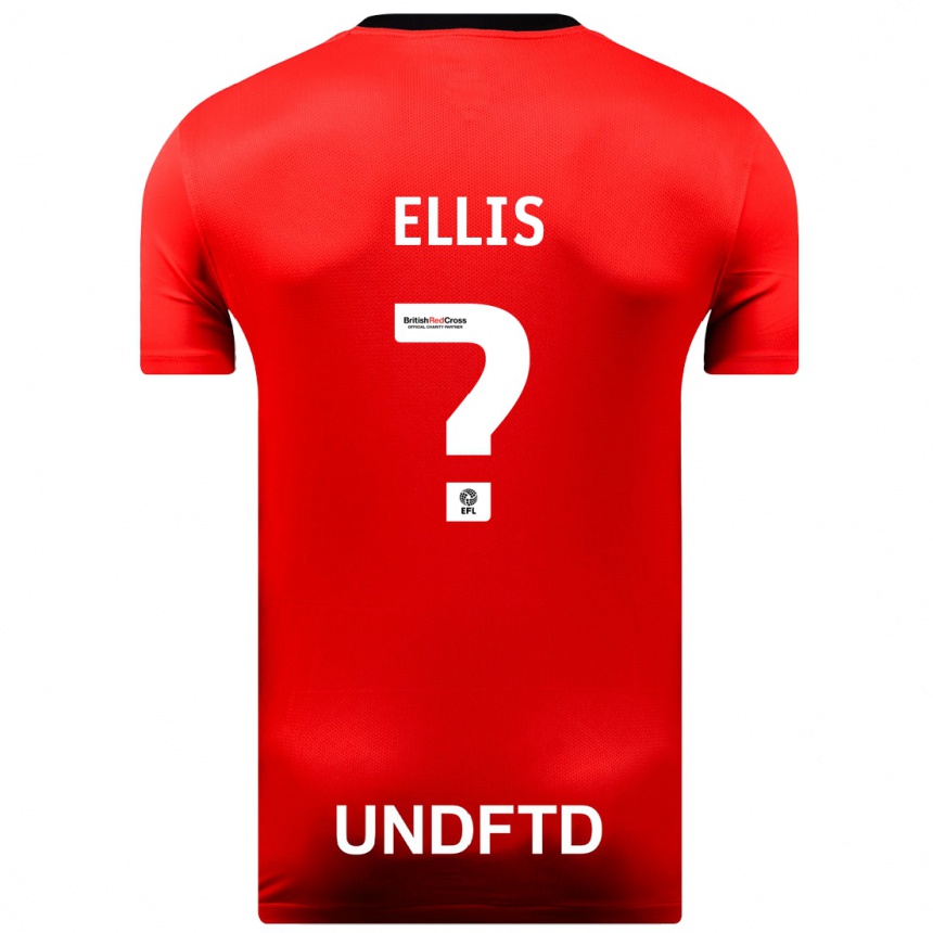 Kids Football O'shea Ellis #0 Red Away Jersey 2023/24 T-Shirt