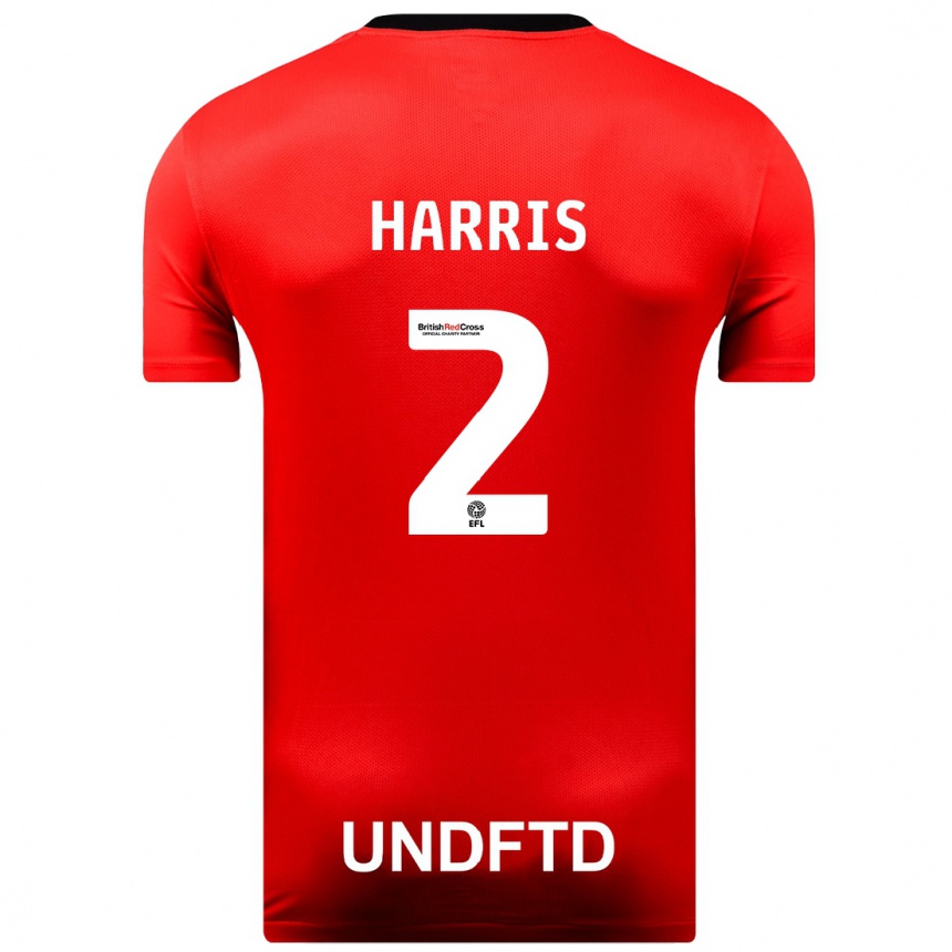 Kids Football Martha Harris #2 Red Away Jersey 2023/24 T-Shirt