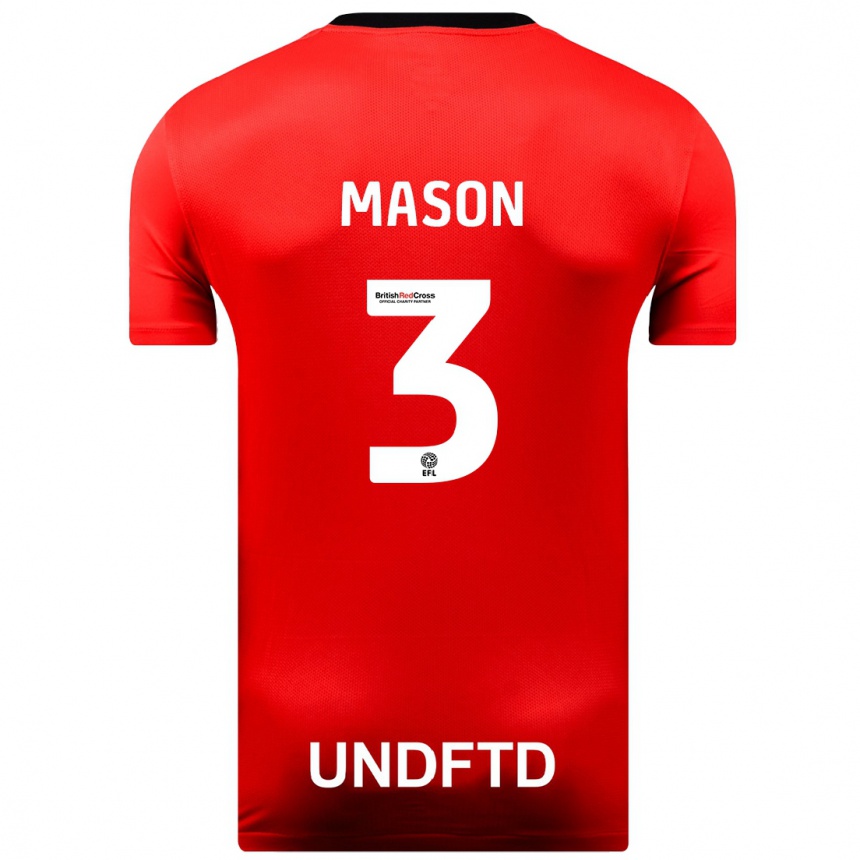 Kids Football Ellie Mason #3 Red Away Jersey 2023/24 T-Shirt