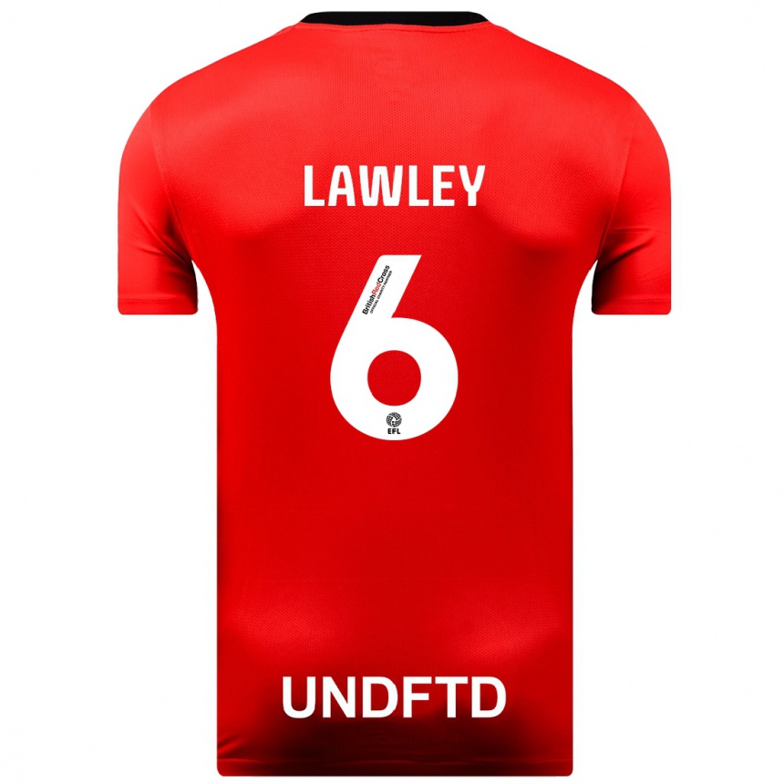 Kids Football Gemma Lawley #6 Red Away Jersey 2023/24 T-Shirt