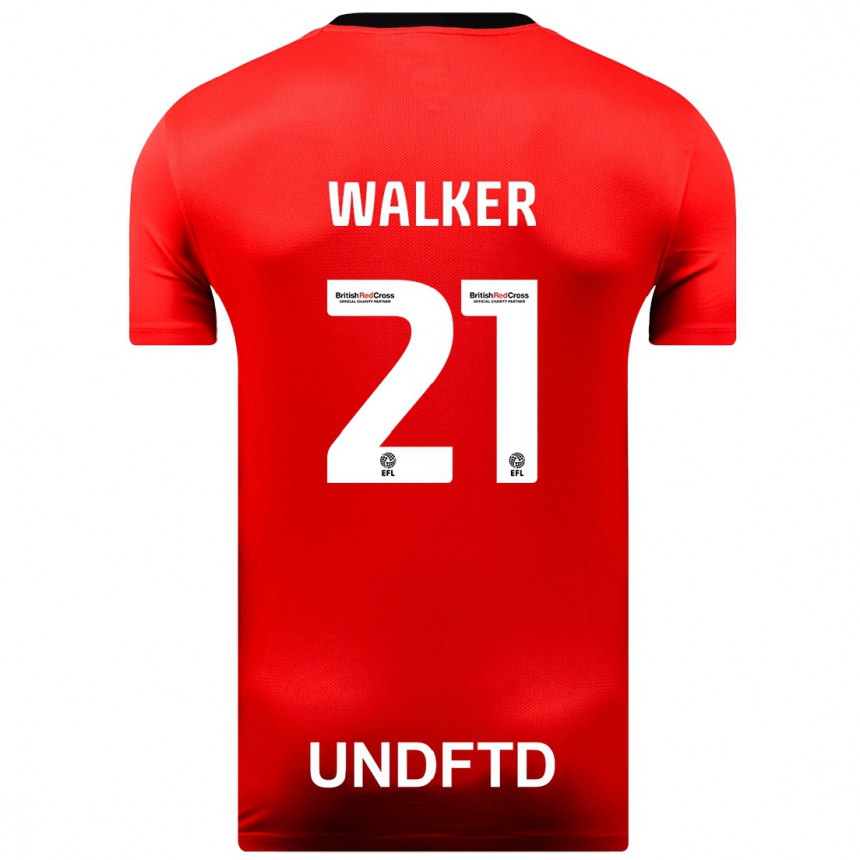 Kids Football Claudia Walker #21 Red Away Jersey 2023/24 T-Shirt