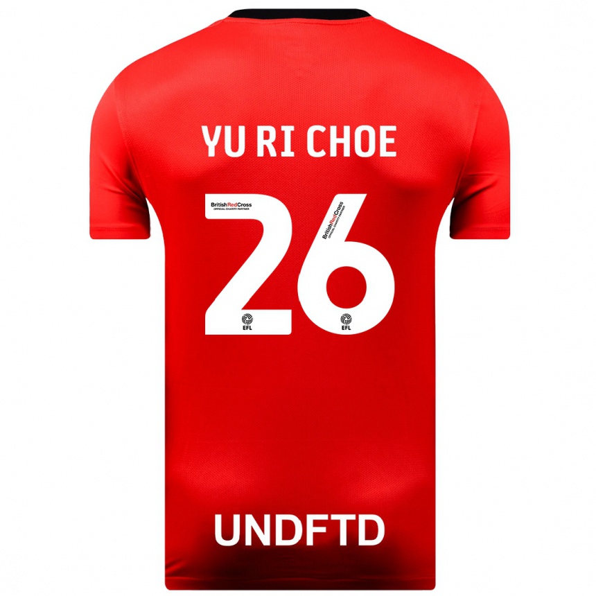 Kids Football Yu-Ri Choe #26 Red Away Jersey 2023/24 T-Shirt