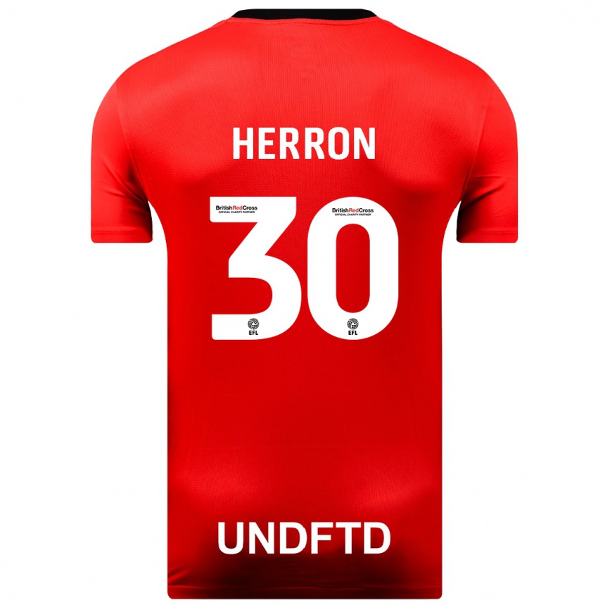 Kids Football Neve Herron #30 Red Away Jersey 2023/24 T-Shirt