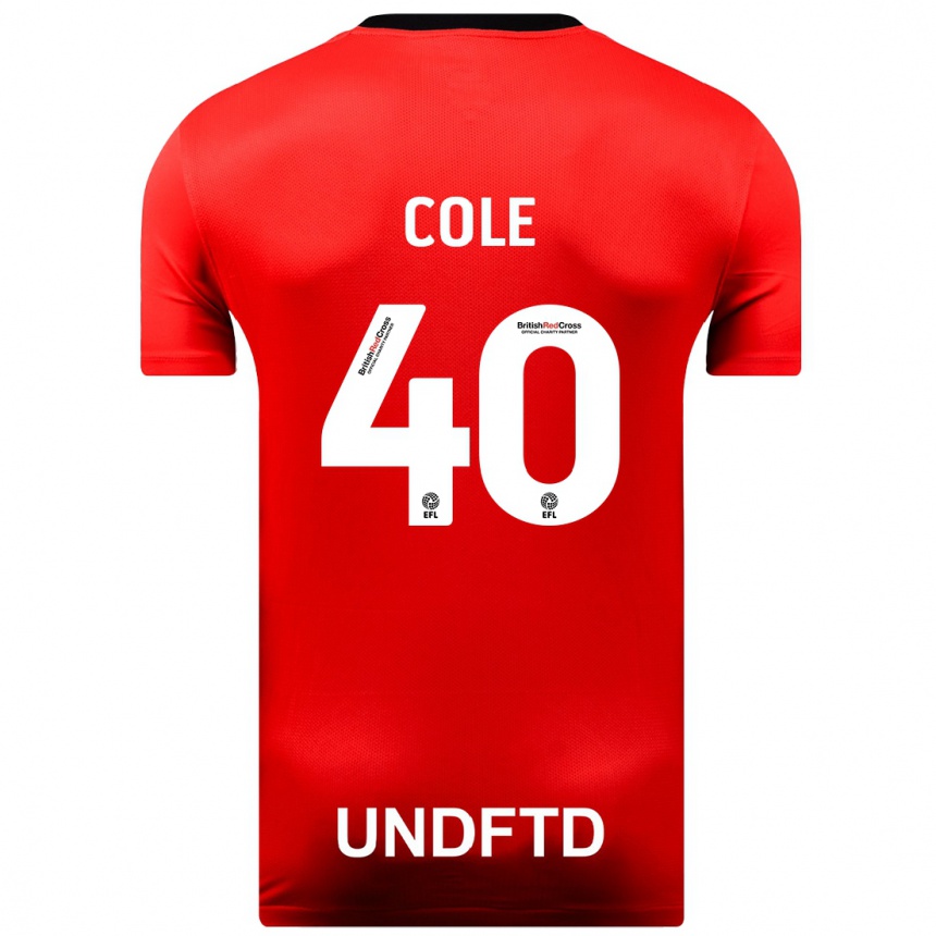 Kids Football Delphi Cole #40 Red Away Jersey 2023/24 T-Shirt