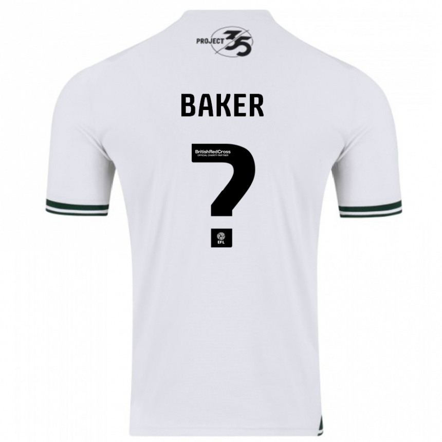 Kids Football Zak Baker #0 White Away Jersey 2023/24 T-Shirt