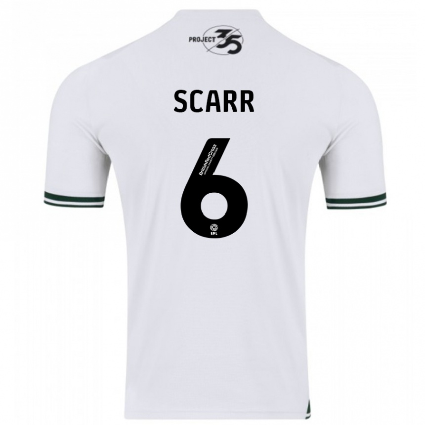 Kids Football Dan Scarr #6 White Away Jersey 2023/24 T-Shirt