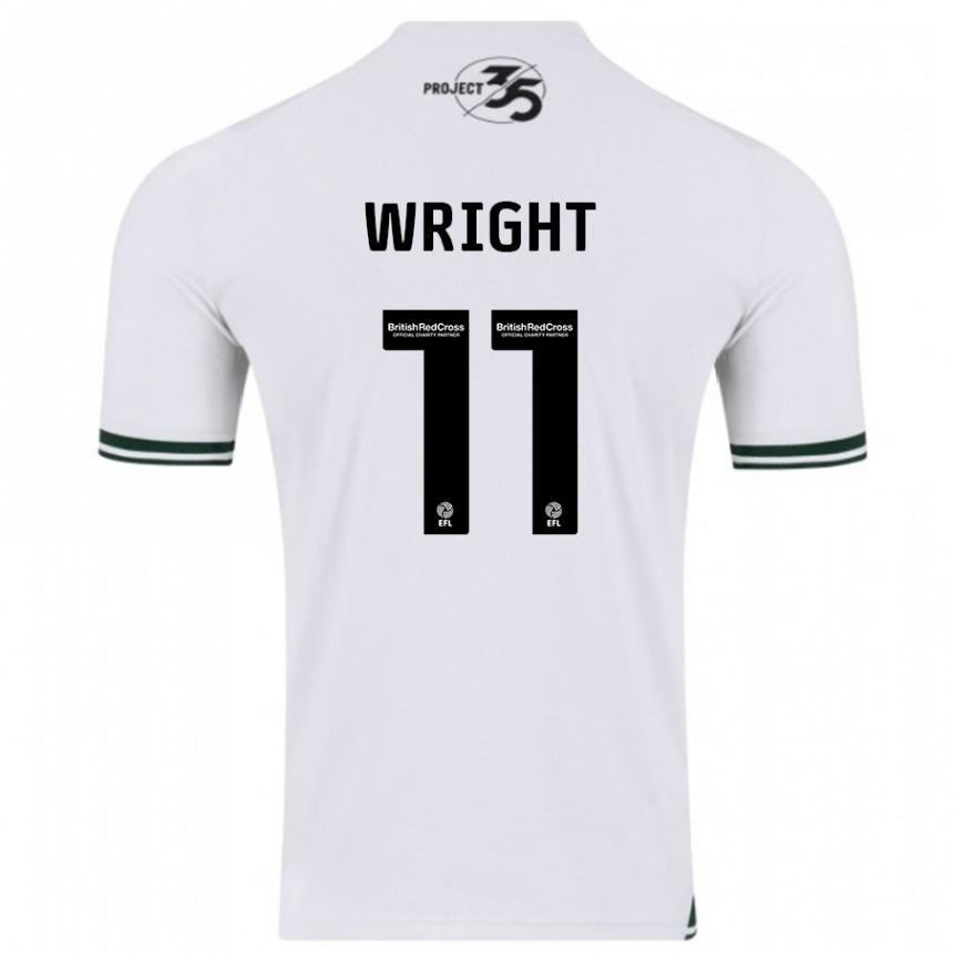 Kids Football Callum Wright #11 White Away Jersey 2023/24 T-Shirt