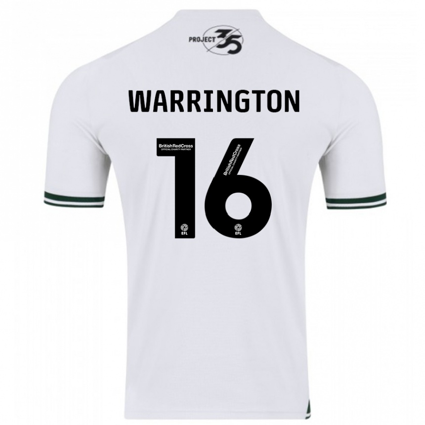 Kids Football Lewis Warrington #16 White Away Jersey 2023/24 T-Shirt