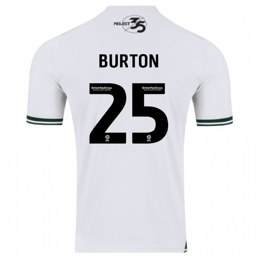 Kids Football Callum Burton #25 White Away Jersey 2023/24 T-Shirt