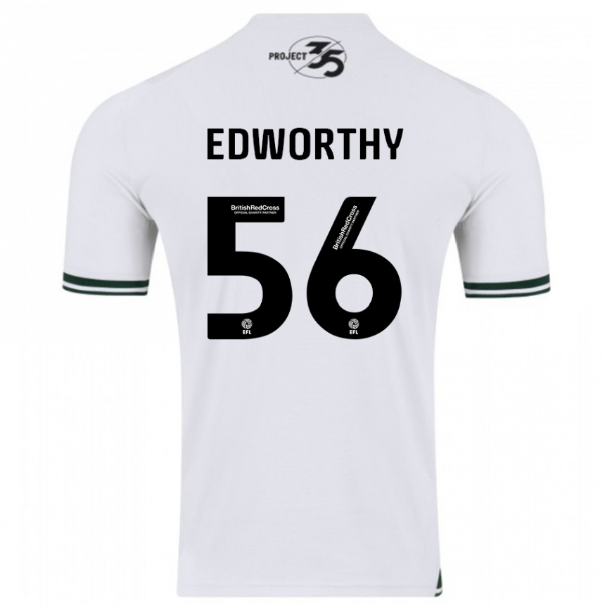 Kids Football Kieran Edworthy #56 White Away Jersey 2023/24 T-Shirt