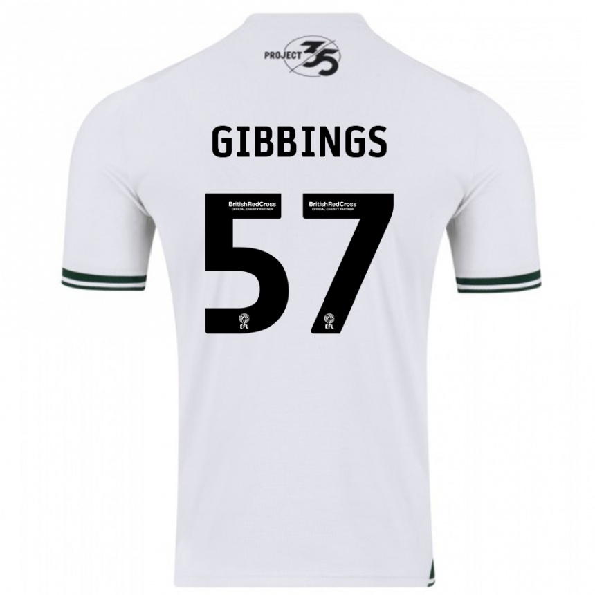 Kids Football Cole Gibbings #57 White Away Jersey 2023/24 T-Shirt