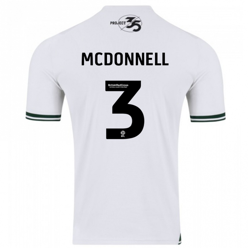 Kids Football Rosie Mcdonnell #3 White Away Jersey 2023/24 T-Shirt