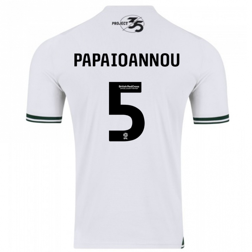 Kids Football Panagiota Papaioannou #5 White Away Jersey 2023/24 T-Shirt