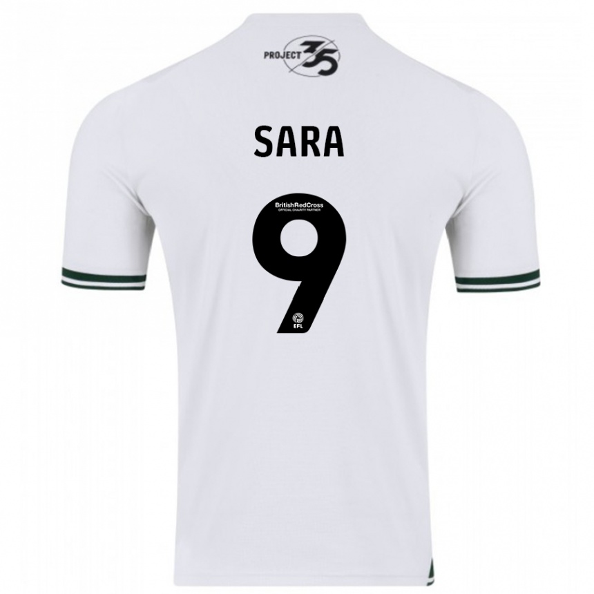 Kids Football Ellie Sara #9 White Away Jersey 2023/24 T-Shirt