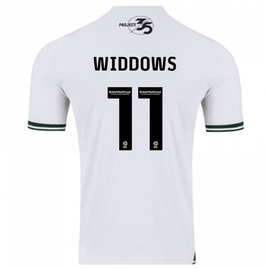 Kids Football Jade Widdows #11 White Away Jersey 2023/24 T-Shirt