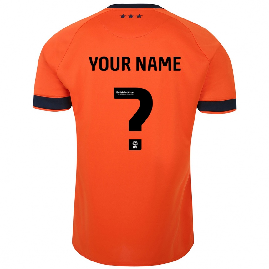 Kids Football Your Name #0 Orange Away Jersey 2023/24 T-Shirt