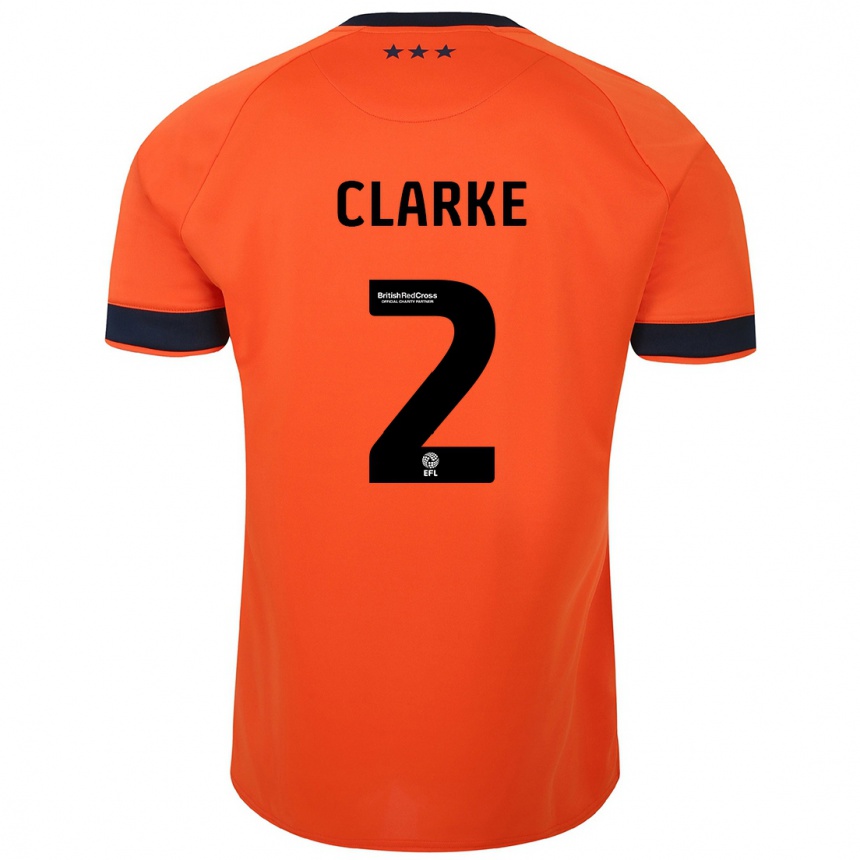 Kids Football Harry Clarke #2 Orange Away Jersey 2023/24 T-Shirt