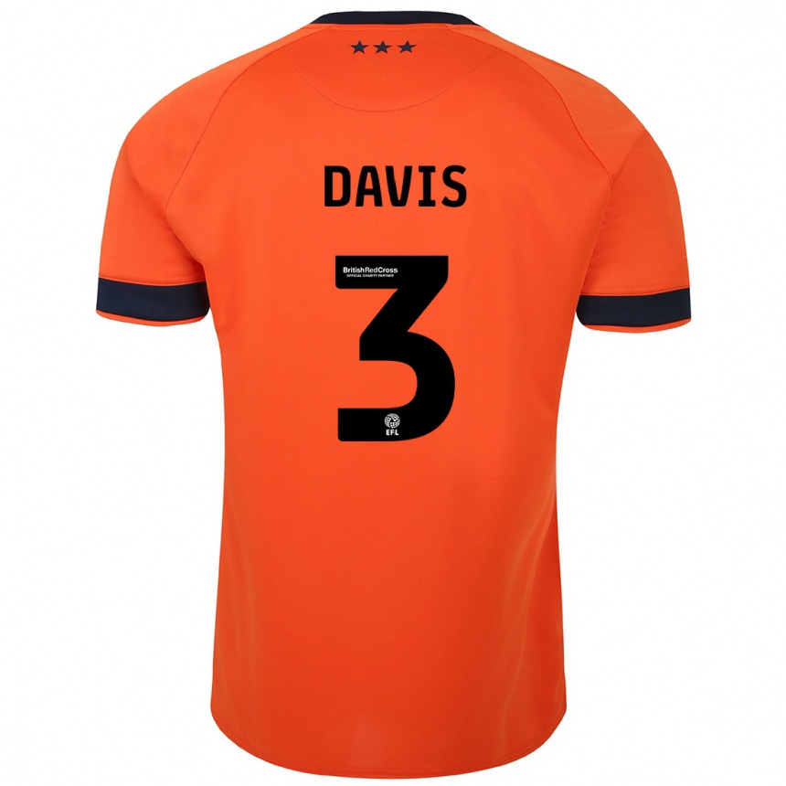 Kids Football Leif Davis #3 Orange Away Jersey 2023/24 T-Shirt