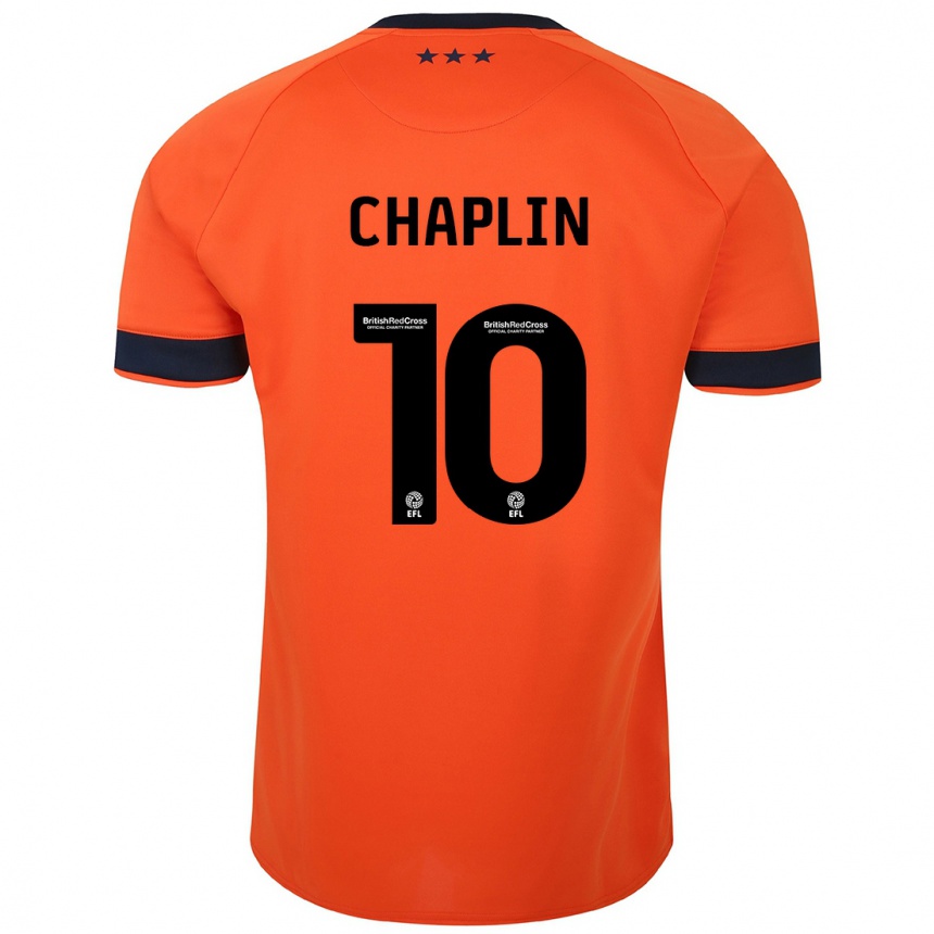 Kids Football Conor Chaplin #10 Orange Away Jersey 2023/24 T-Shirt