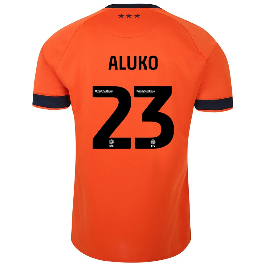 Kids Football Sone Aluko #23 Orange Away Jersey 2023/24 T-Shirt