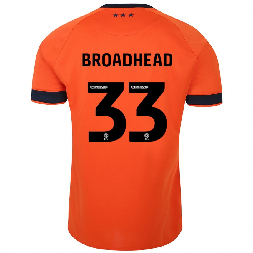 Kids Football Nathan Broadhead #33 Orange Away Jersey 2023/24 T-Shirt