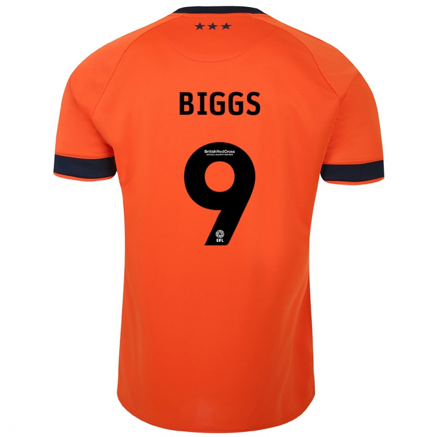 Kids Football Maddie Biggs #9 Orange Away Jersey 2023/24 T-Shirt