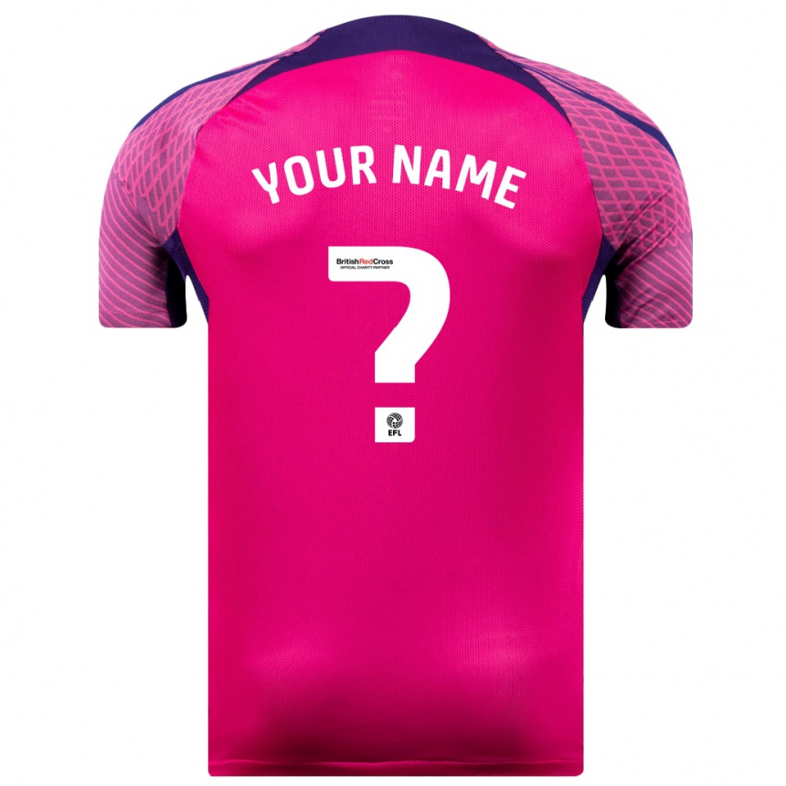 Kids Football Your Name #0 Purple Away Jersey 2023/24 T-Shirt