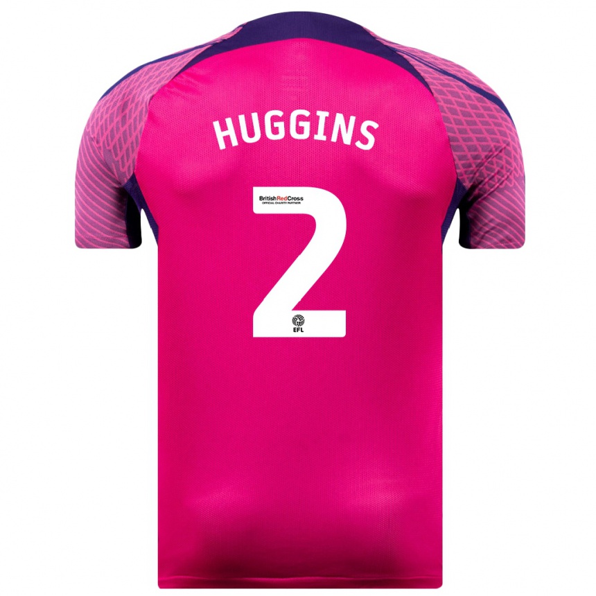 Kids Football Niall Huggins #2 Purple Away Jersey 2023/24 T-Shirt