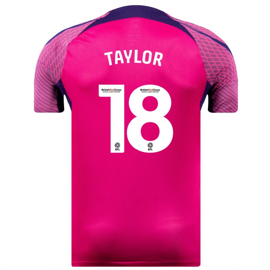 Kids Football Ellis Taylor #18 Purple Away Jersey 2023/24 T-Shirt