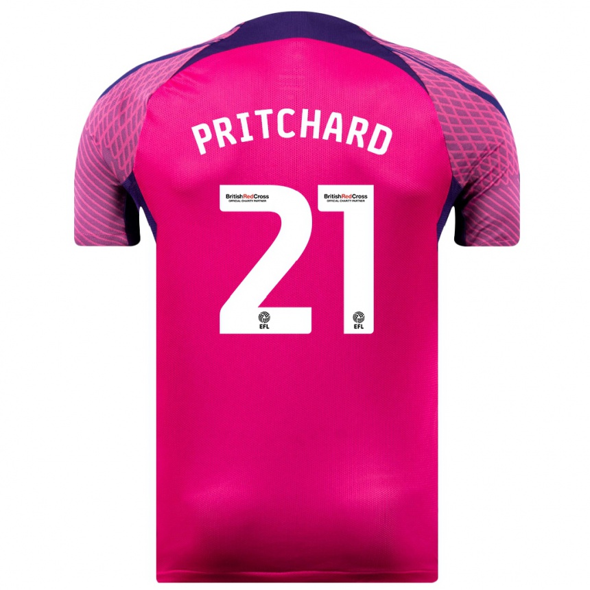 Kids Football Alex Pritchard #21 Purple Away Jersey 2023/24 T-Shirt