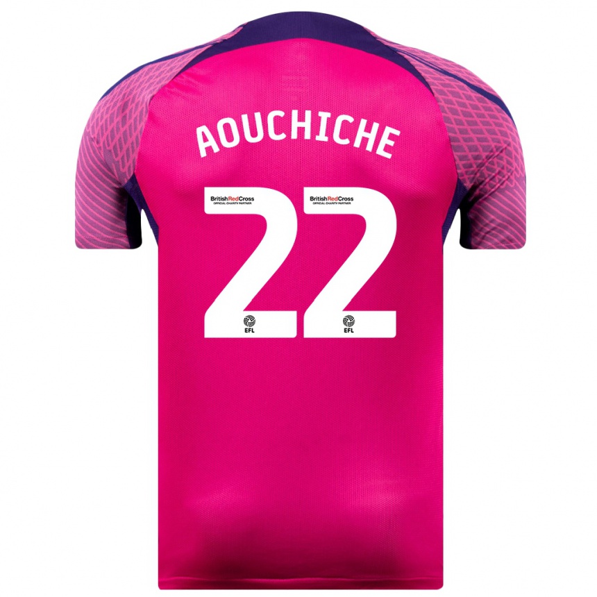 Kids Football Adil Aouchiche #22 Purple Away Jersey 2023/24 T-Shirt