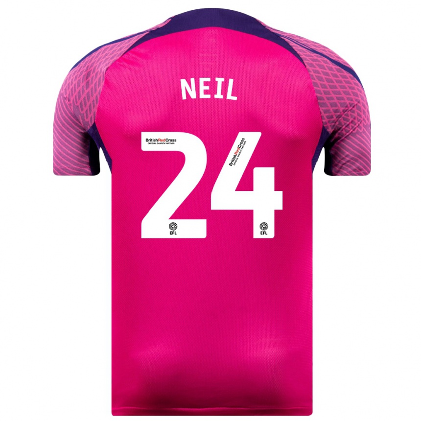 Kids Football Dan Neil #24 Purple Away Jersey 2023/24 T-Shirt