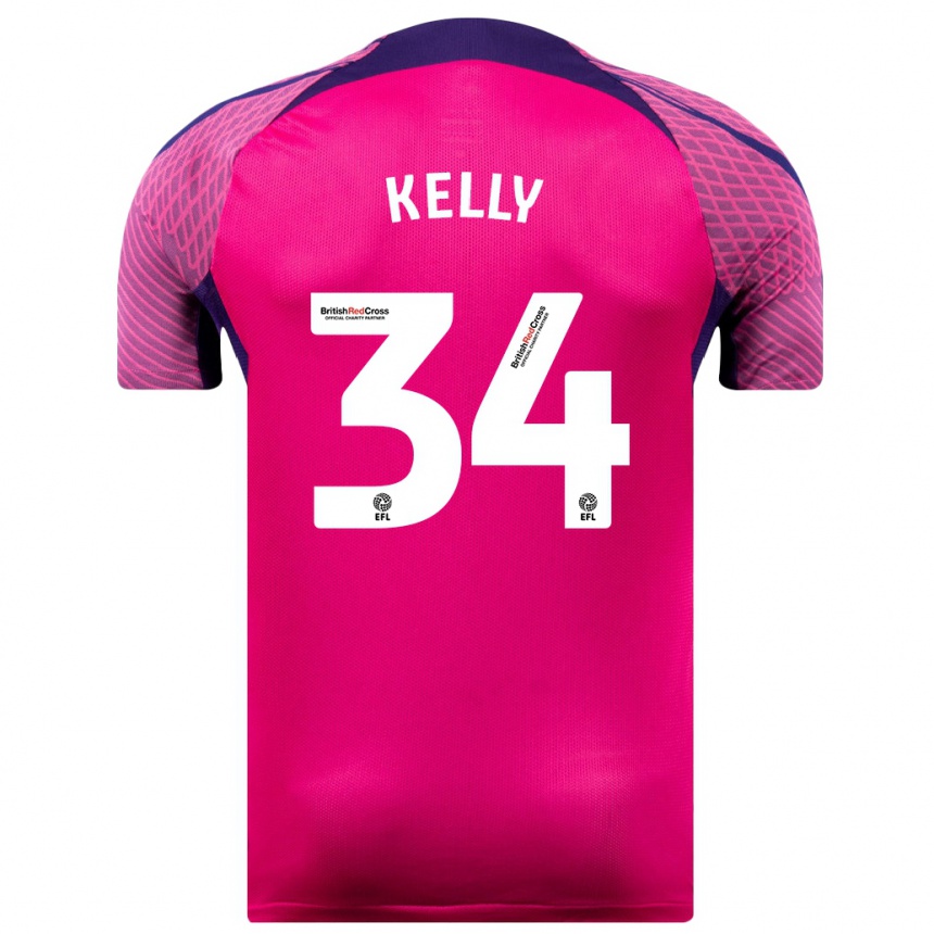 Kids Football Caden Kelly #34 Purple Away Jersey 2023/24 T-Shirt