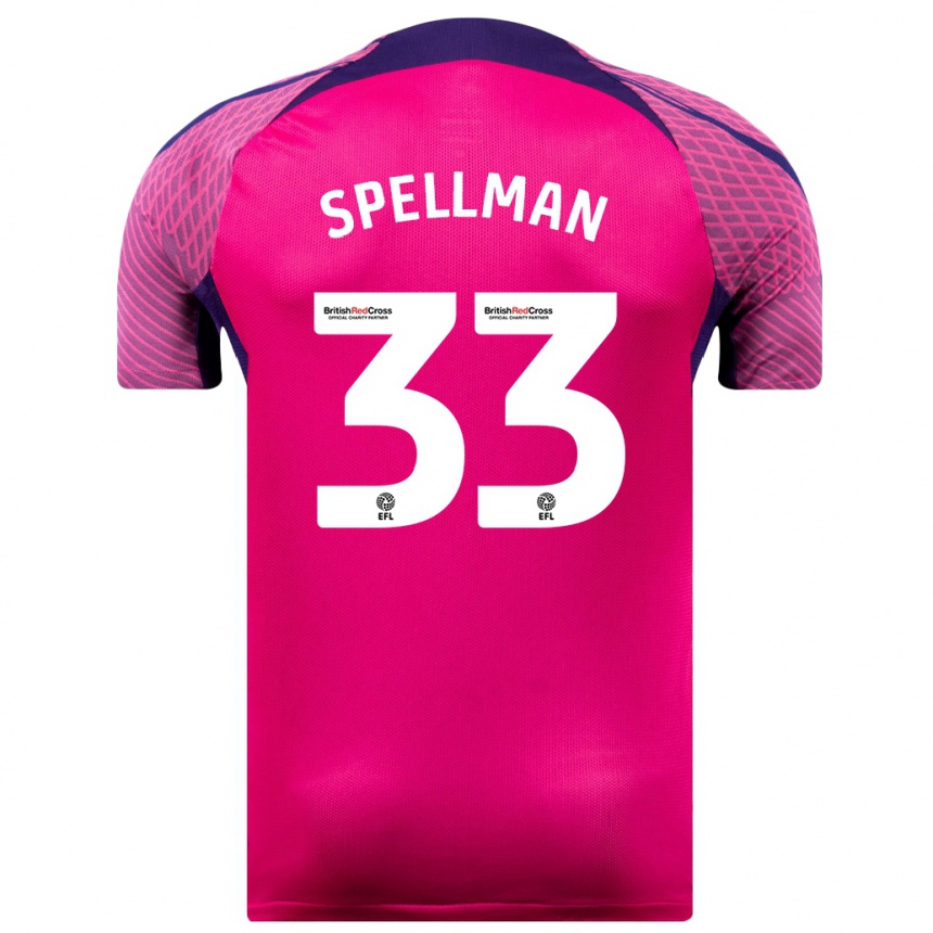 Kids Football Michael Spellman #33 Purple Away Jersey 2023/24 T-Shirt