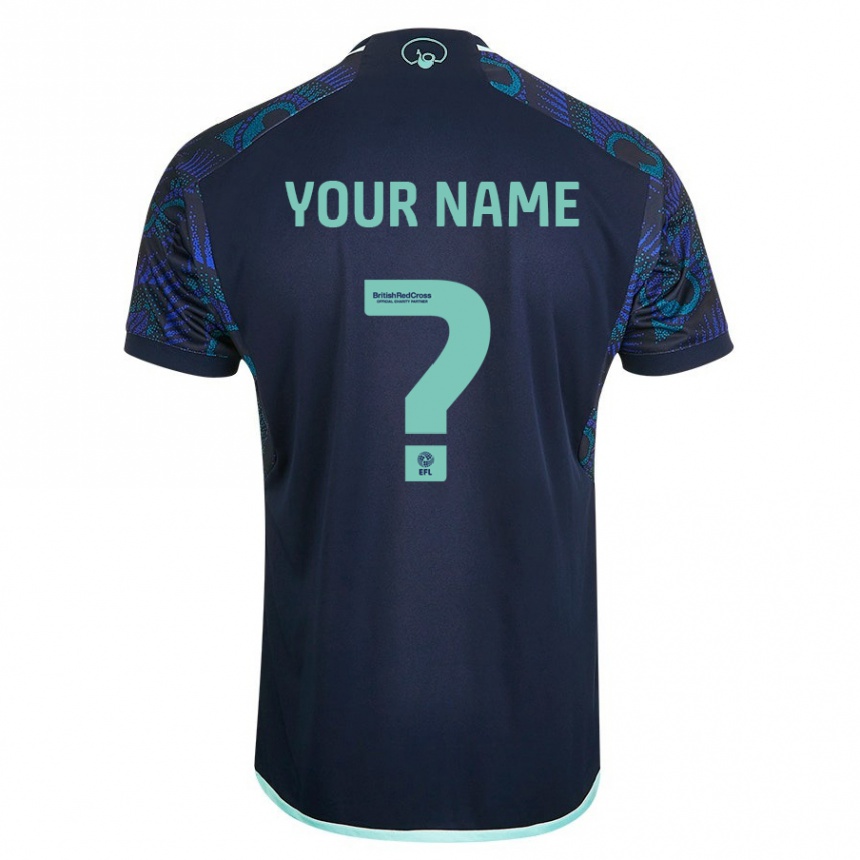 Kids Football Your Name #0 Blue Away Jersey 2023/24 T-Shirt