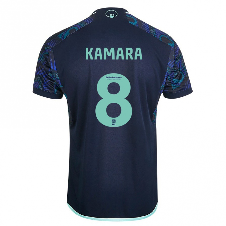 Kids Football Glen Kamara #8 Blue Away Jersey 2023/24 T-Shirt