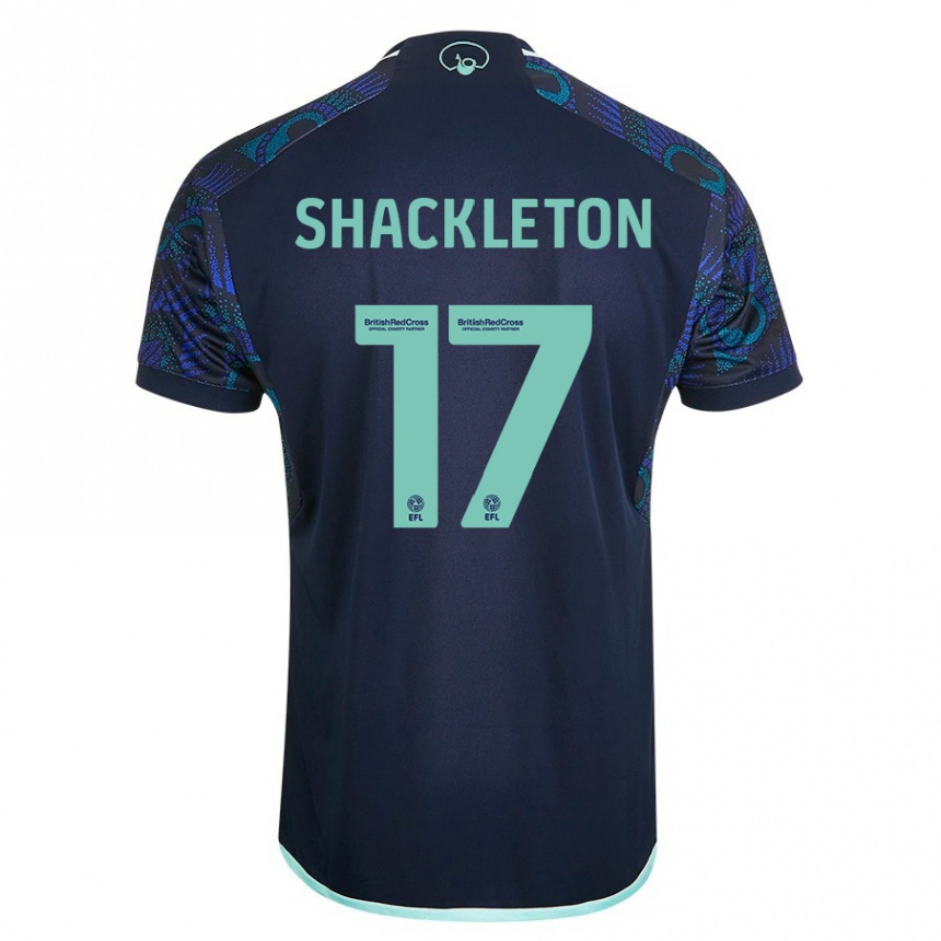 Kids Football Jamie Shackleton #17 Blue Away Jersey 2023/24 T-Shirt