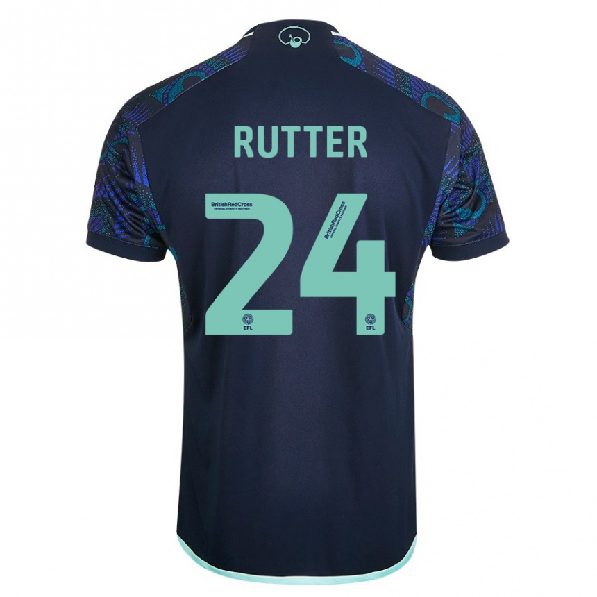 Kids Football Georginio Rutter #24 Blue Away Jersey 2023/24 T-Shirt