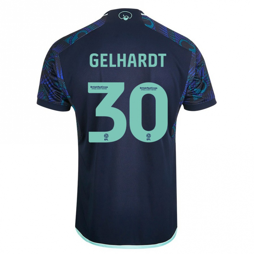 Kids Football Joe Gelhardt #30 Blue Away Jersey 2023/24 T-Shirt