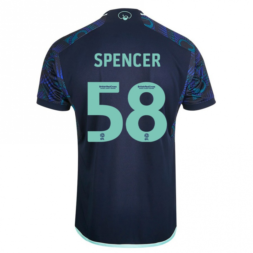 Kids Football Morten Spencer #58 Blue Away Jersey 2023/24 T-Shirt