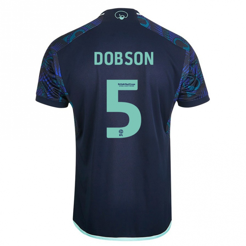 Kids Football Ellie Dobson #5 Blue Away Jersey 2023/24 T-Shirt