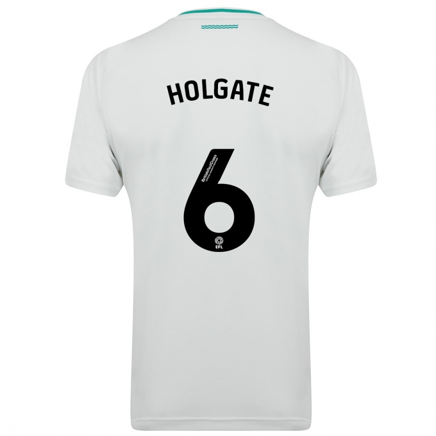 Kids Football Mason Holgate #6 White Away Jersey 2023/24 T-Shirt