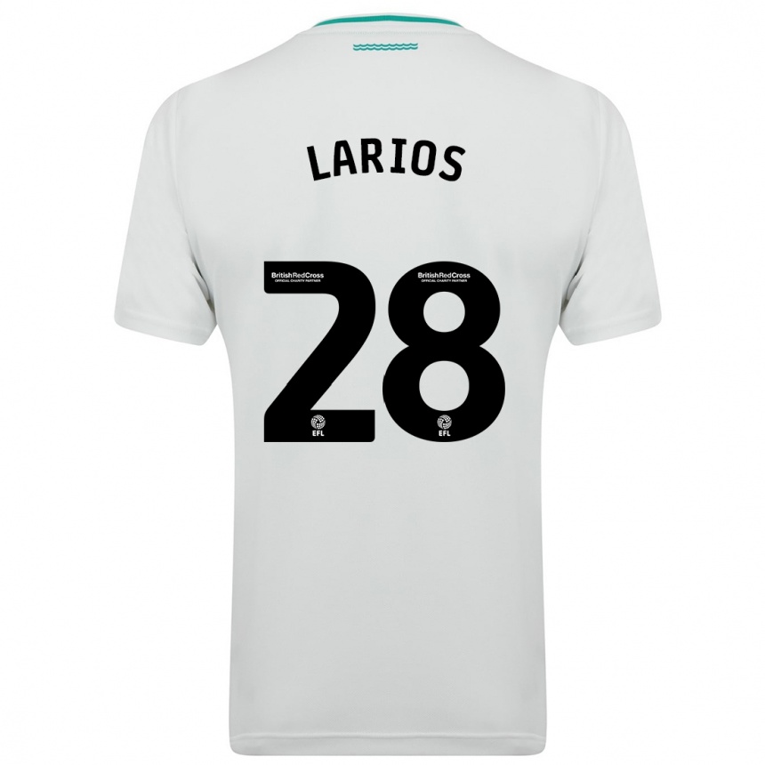 Kids Football Juan Larios #28 White Away Jersey 2023/24 T-Shirt