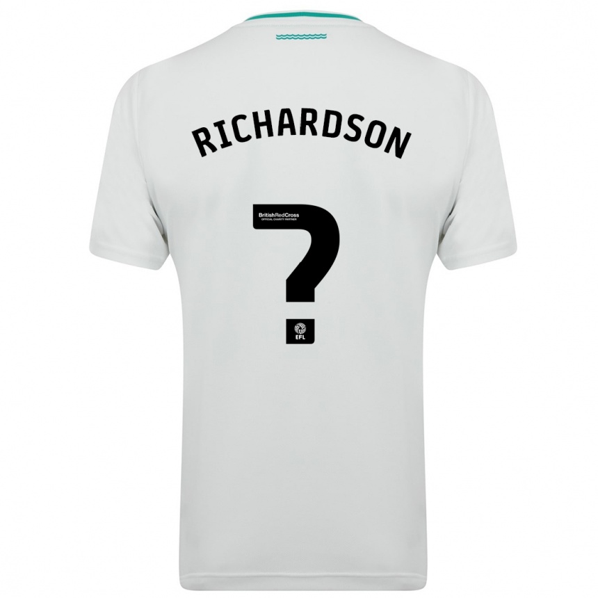 Kids Football Cale Richardson #0 White Away Jersey 2023/24 T-Shirt