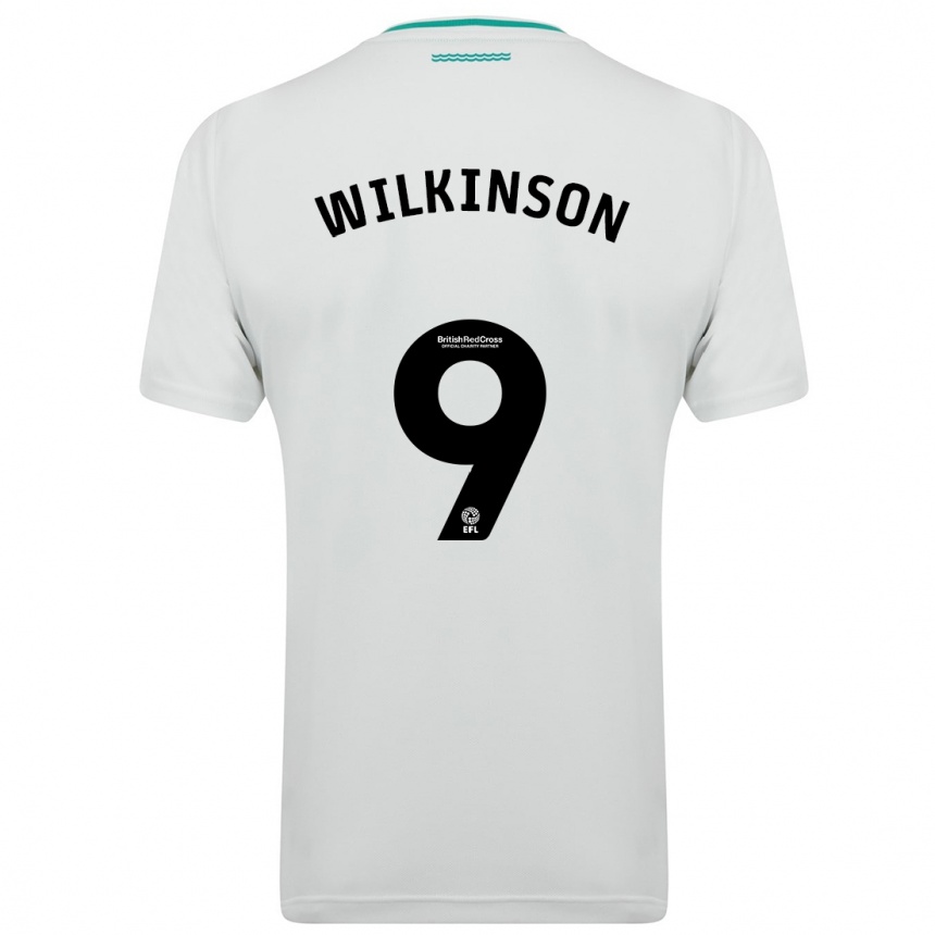 Kids Football Katie Wilkinson #9 White Away Jersey 2023/24 T-Shirt