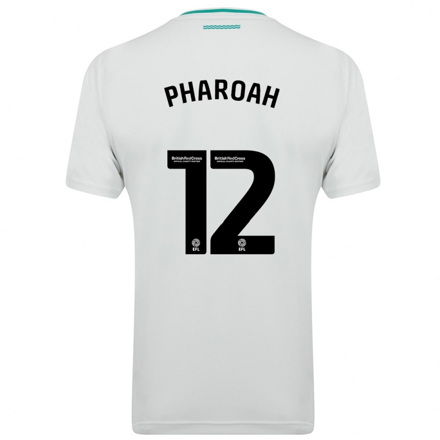 Kids Football Sophia Pharoah #12 White Away Jersey 2023/24 T-Shirt