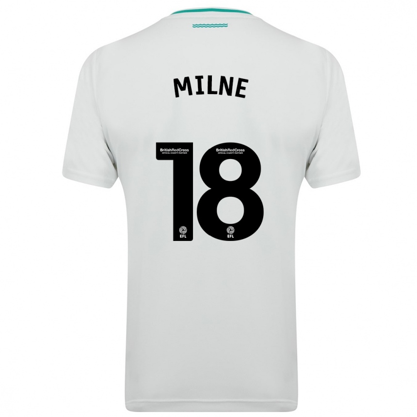 Kids Football Isabel Milne #18 White Away Jersey 2023/24 T-Shirt