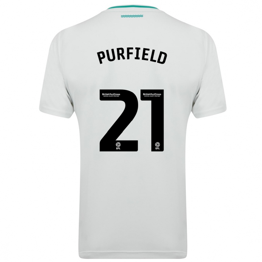 Kids Football Jemma Elizabeth Purfield #21 White Away Jersey 2023/24 T-Shirt