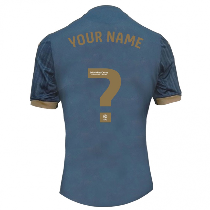 Kids Football Your Name #0 Dark Teal Away Jersey 2023/24 T-Shirt