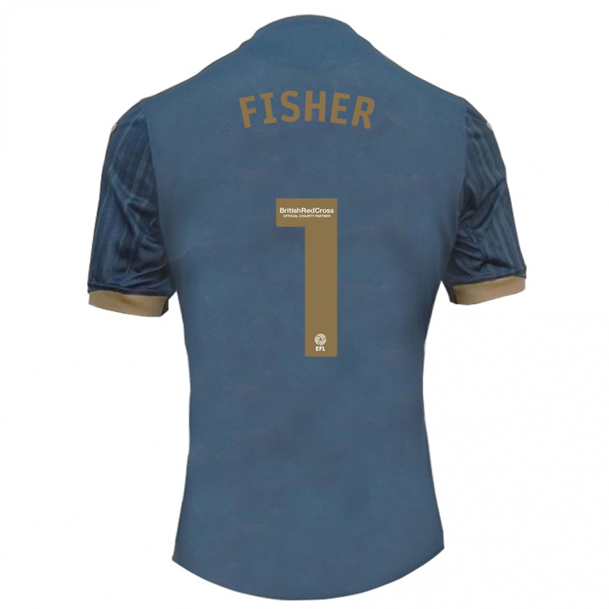 Kids Football Andy Fisher #1 Dark Teal Away Jersey 2023/24 T-Shirt